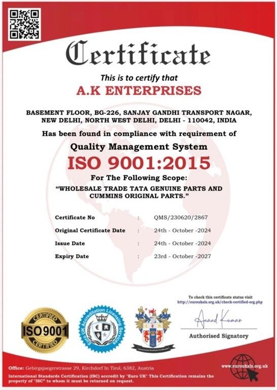 ISO 9001:2015 (A.K. Enterprises)